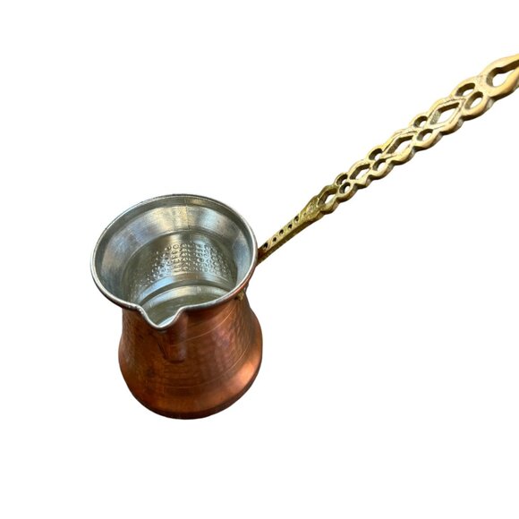 Hammered Copper Turkish Coffee Pot Small Saucepan - Picture 6 of 16